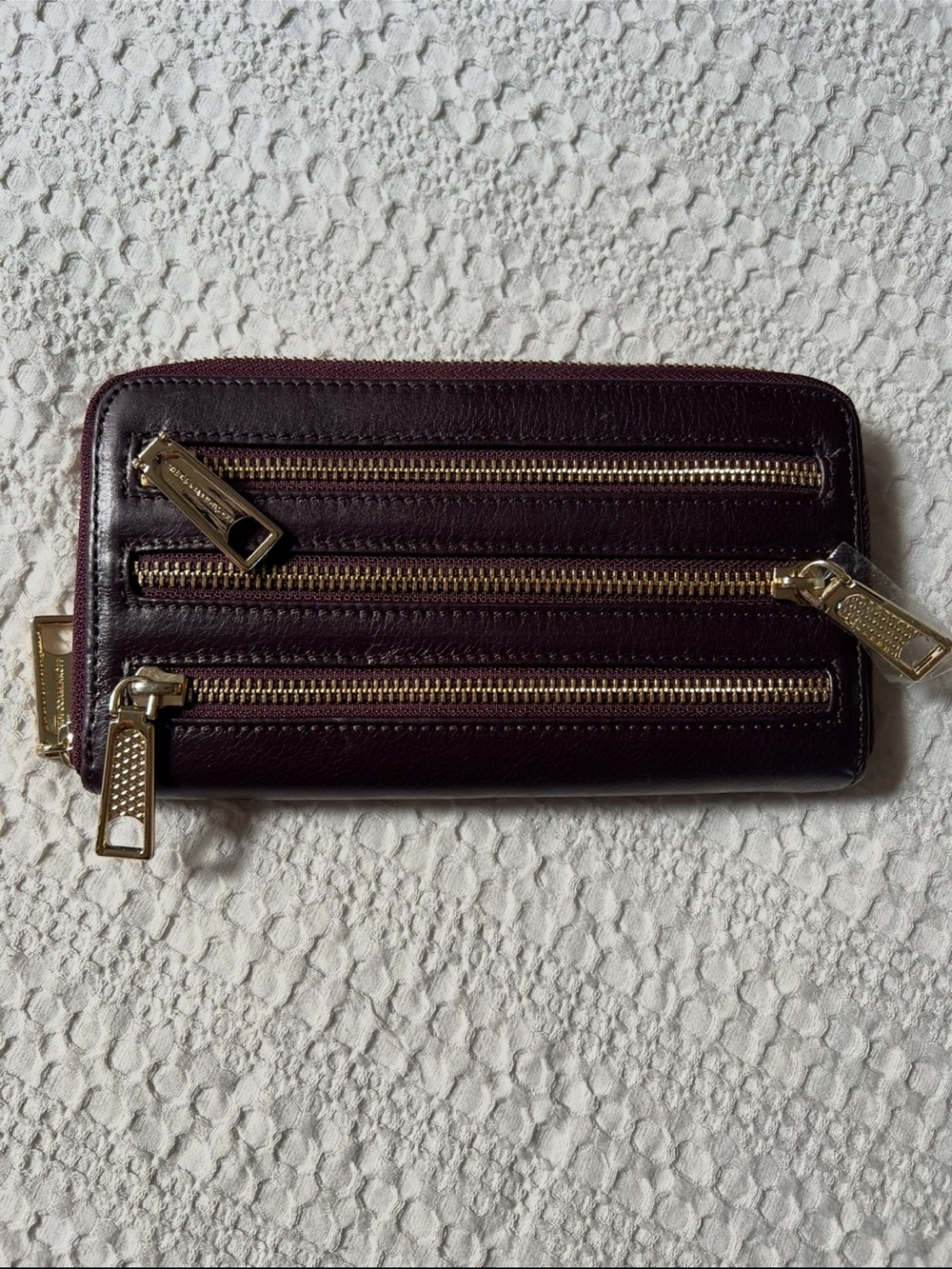 Rebecca minkoff leather Zip-Front woman’s Wallet - Deep Burgundy
